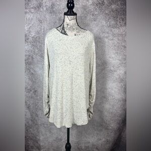 Saturday/Sunday By Anthropologie Light Gray Knit/Ribbed soft Tunic Top Size L